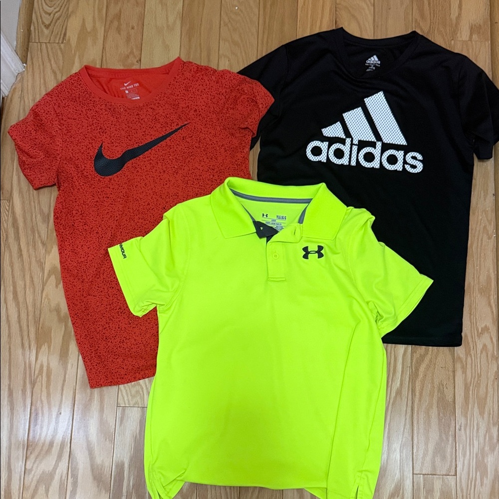 Boys Nike Adidas Under Armor L 10-12 Short Sleeve Bundle